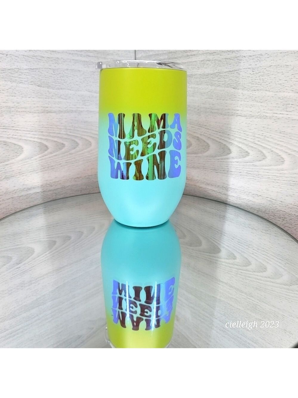 Mama Needs Wine large stainless wine tumbler